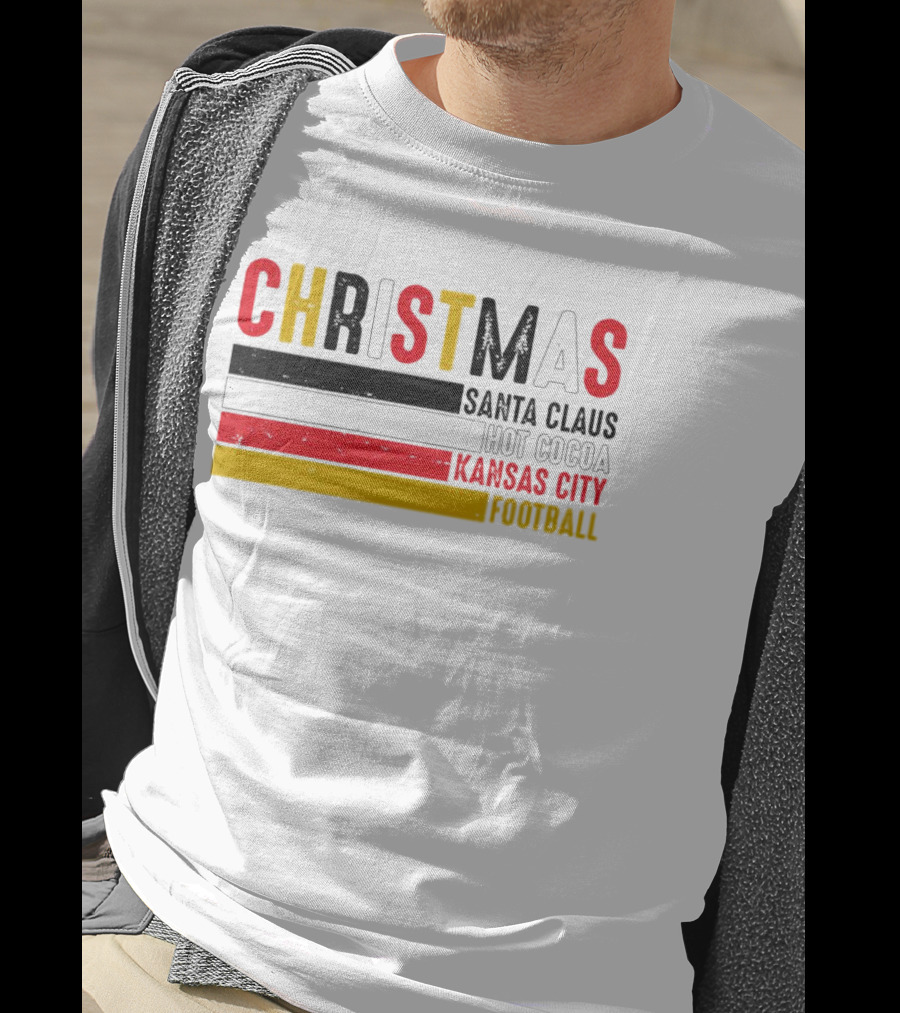 Christmas Santa Claus Hot Cocoa Kansas City Football T-Shirt