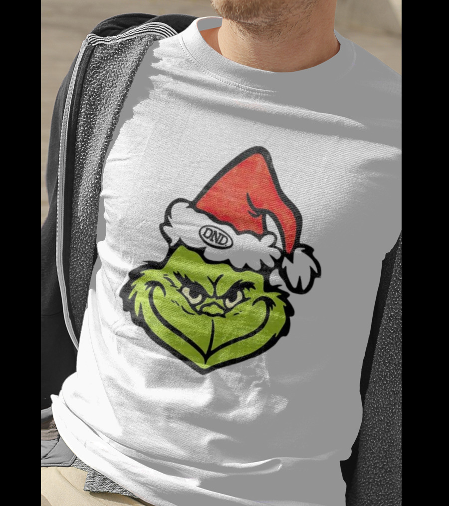 Grinch Christmas DND Santa Hat Image T-Shirt