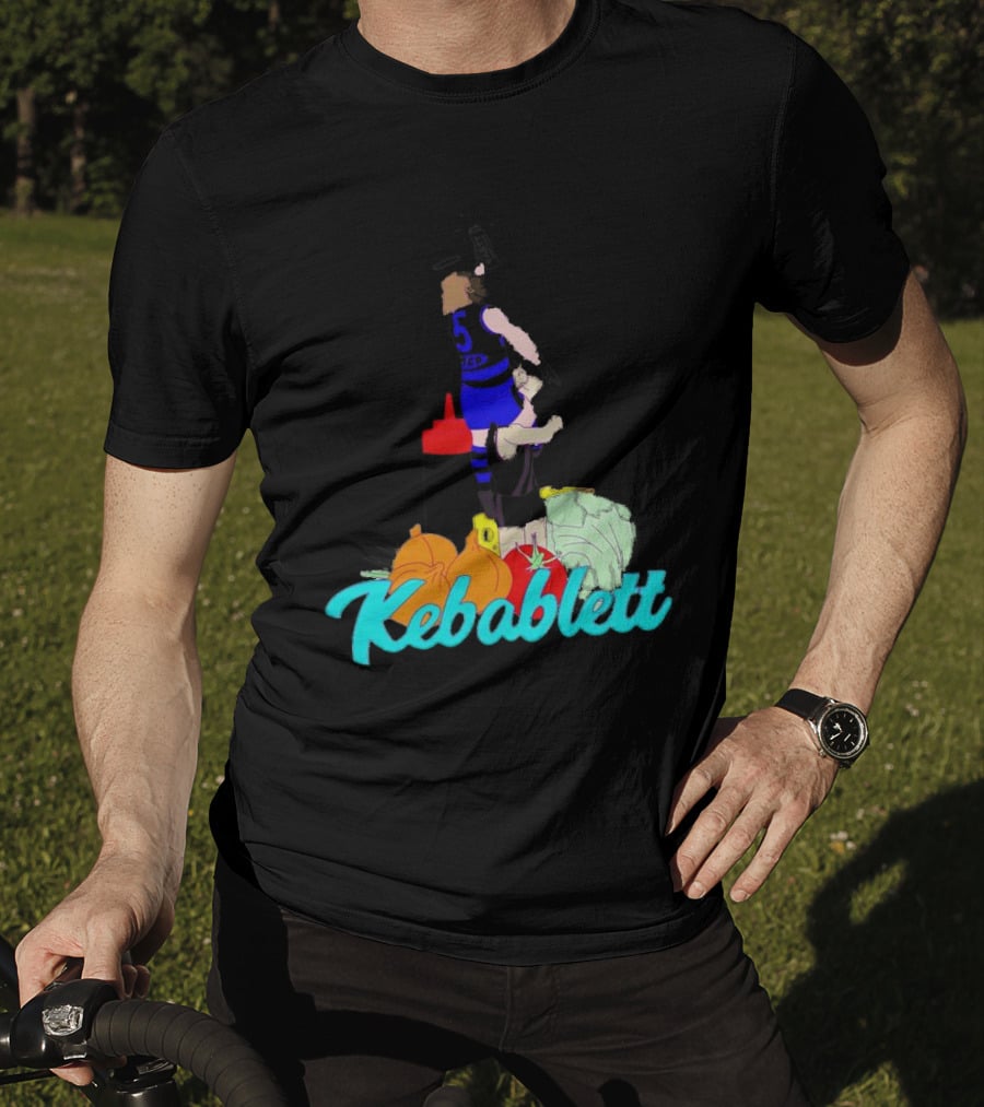 Kebablett Jumping Sports Cartoon With Ingredients T-Shirt