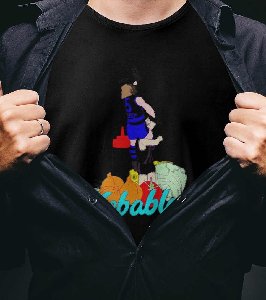 Kebablett Jumping Sports Cartoon With Ingredients T-Shirt