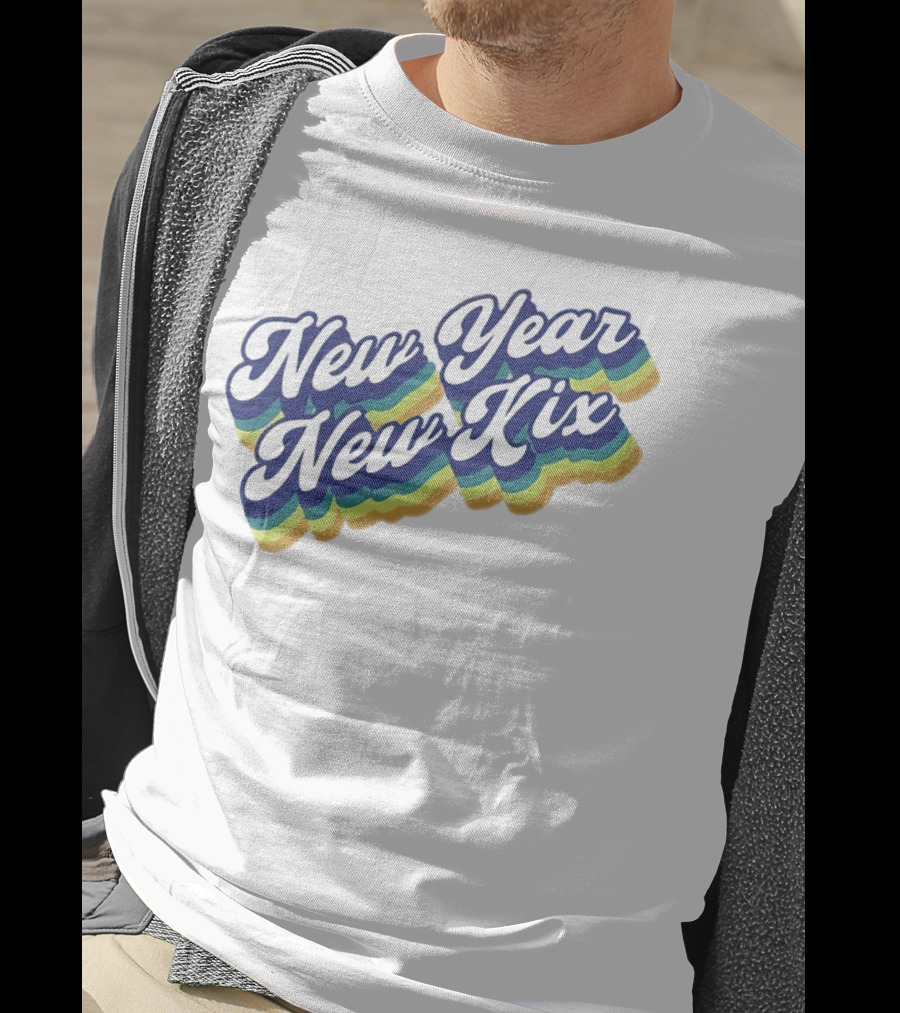 New Year New Kix Retro Colorful Script T-Shirt