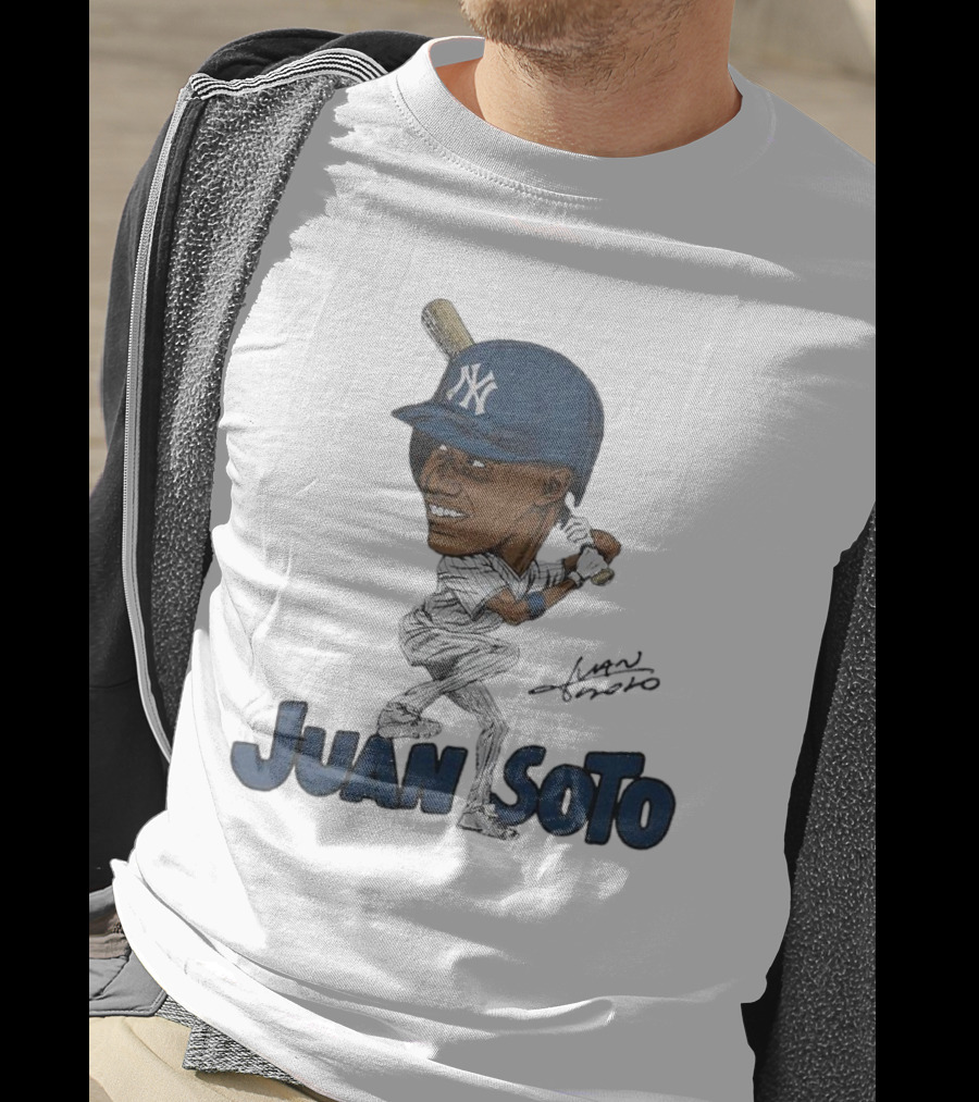 Yankees Juan Soto Baseball Caricature Signature T-Shirt