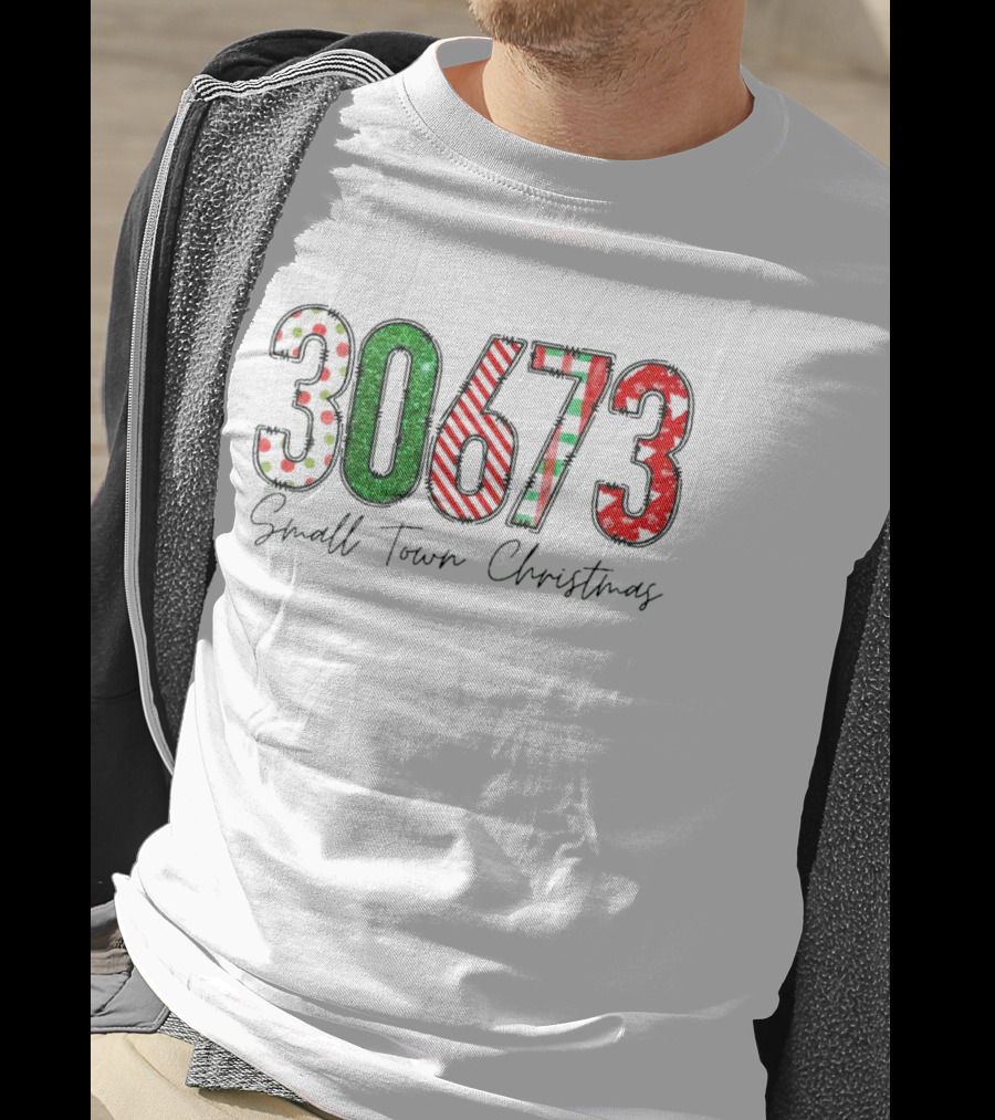 30673 Small Town Christmas Festive Numbers T-Shirt