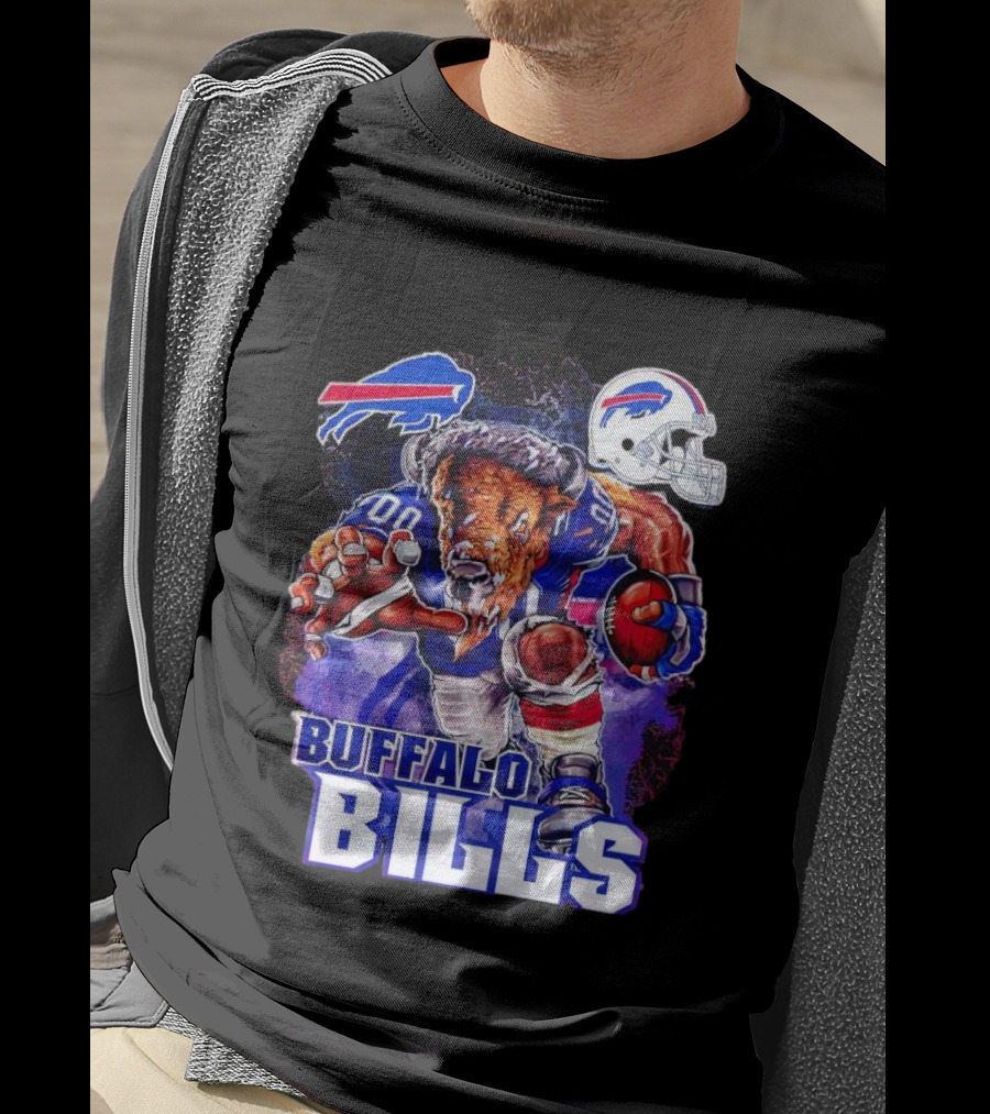 Buffalo Bills Charging Mascot With Helmet T-Shirt