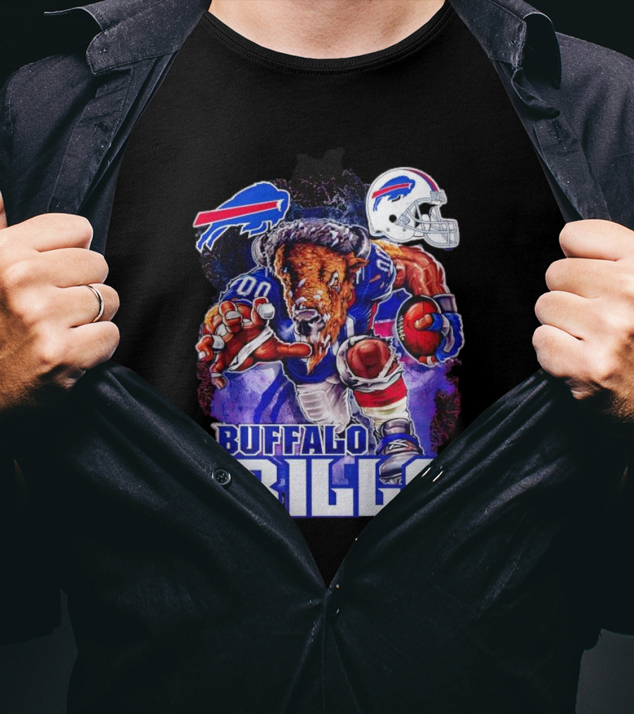 Buffalo Bills Charging Mascot With Helmet T-Shirt