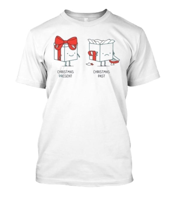 Christmas Present Christmas Past Box Characters With Bows And Expressions T-Shirt