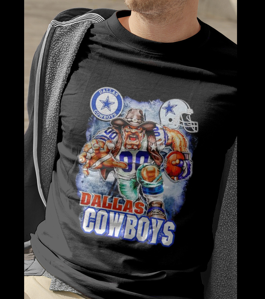 Dallas Cowboys Mascot Charger Helmet Star Logo Football Energia T-Shirt