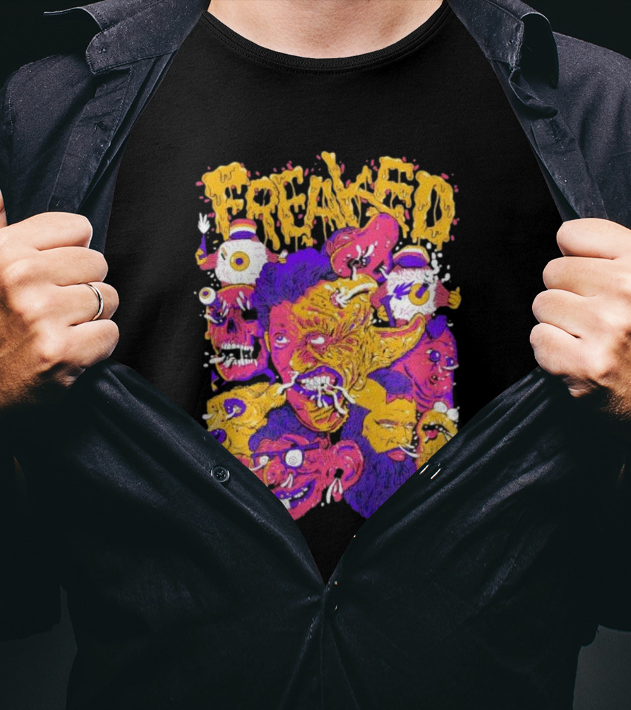 Freaked Vibrant Grotesque Faces T-Shirt