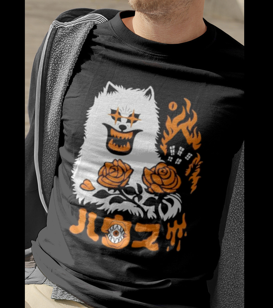 Hausu Haunted House Dog Roses Eyeball Flames T-Shirt