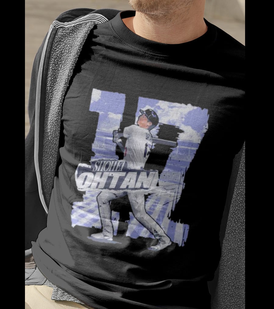 Shohei Ohtani Baseball Cartoon 17 Signature T-Shirt