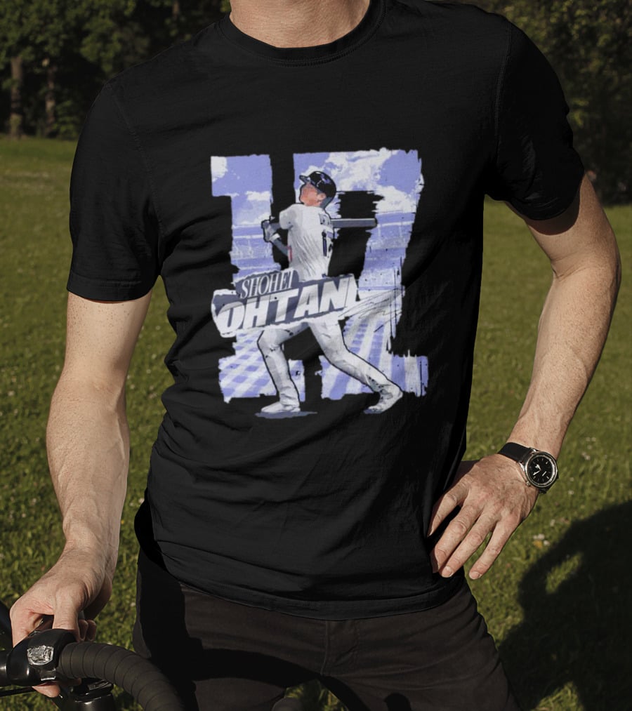 Shohei Ohtani Baseball Cartoon 17 Signature T-Shirt