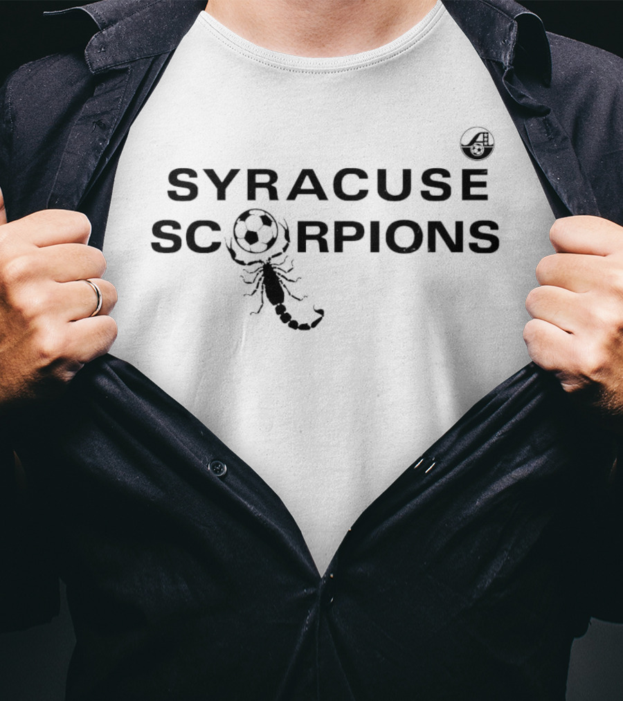 Syracuse Scorpions Soccer Ball Scorpion Logo American Soccer League T-Shirt