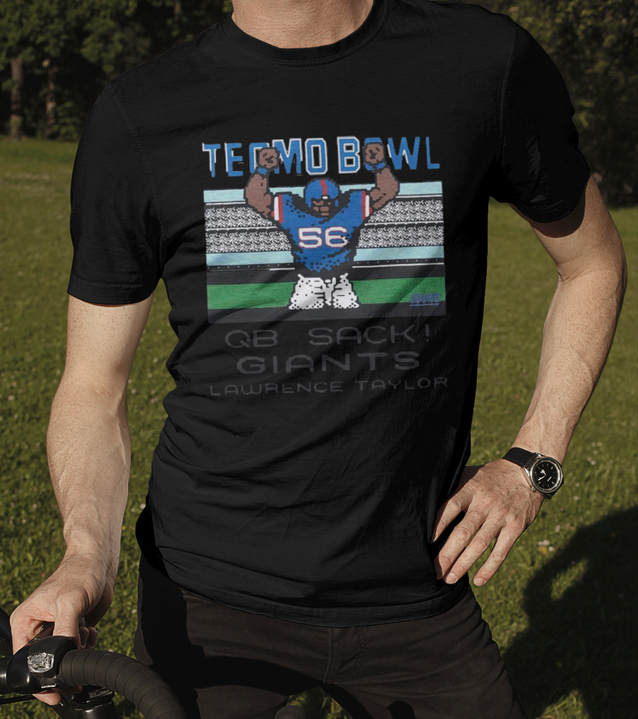 Tecmo Bowl Giants Lawrence Taylor QB Sack Retro Style 56 T-Shirt