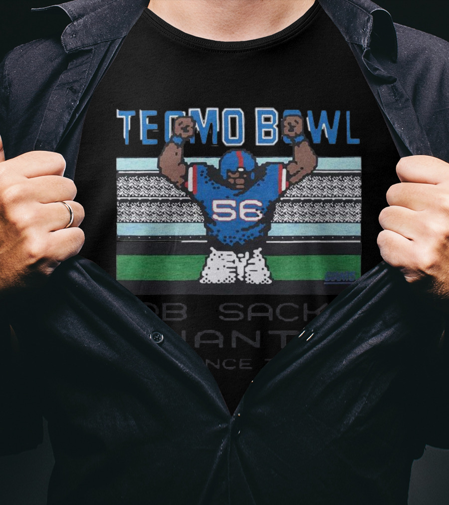 Tecmo Bowl Giants Lawrence Taylor QB Sack Retro Style 56 T-Shirt