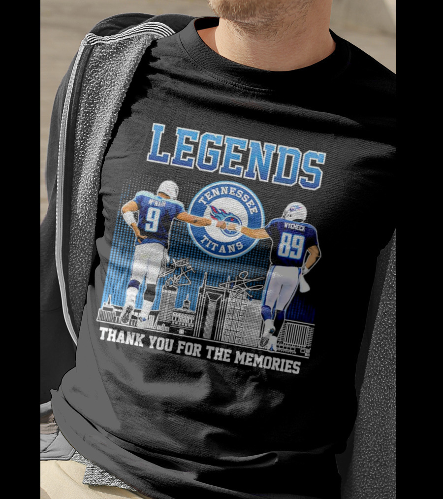 LEGENDS Tennessee Titans McNair Wycheck Thank You For The Memories T-Shirt
