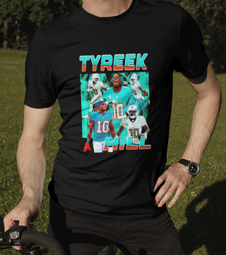 TYREEK HILL Picture Collage Miami Dolphins Football Images T-Shirt
