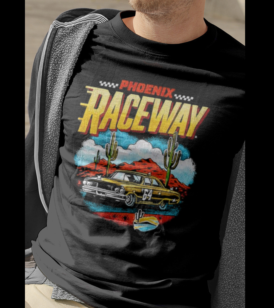 Phoenix Raceway Vintage Car Desert Scene Number 64 T-Shirt