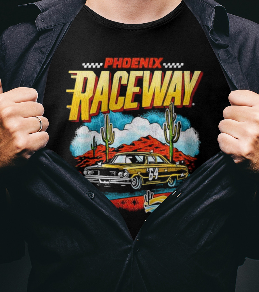 Phoenix Raceway Vintage Car Desert Scene Number 64 T-Shirt