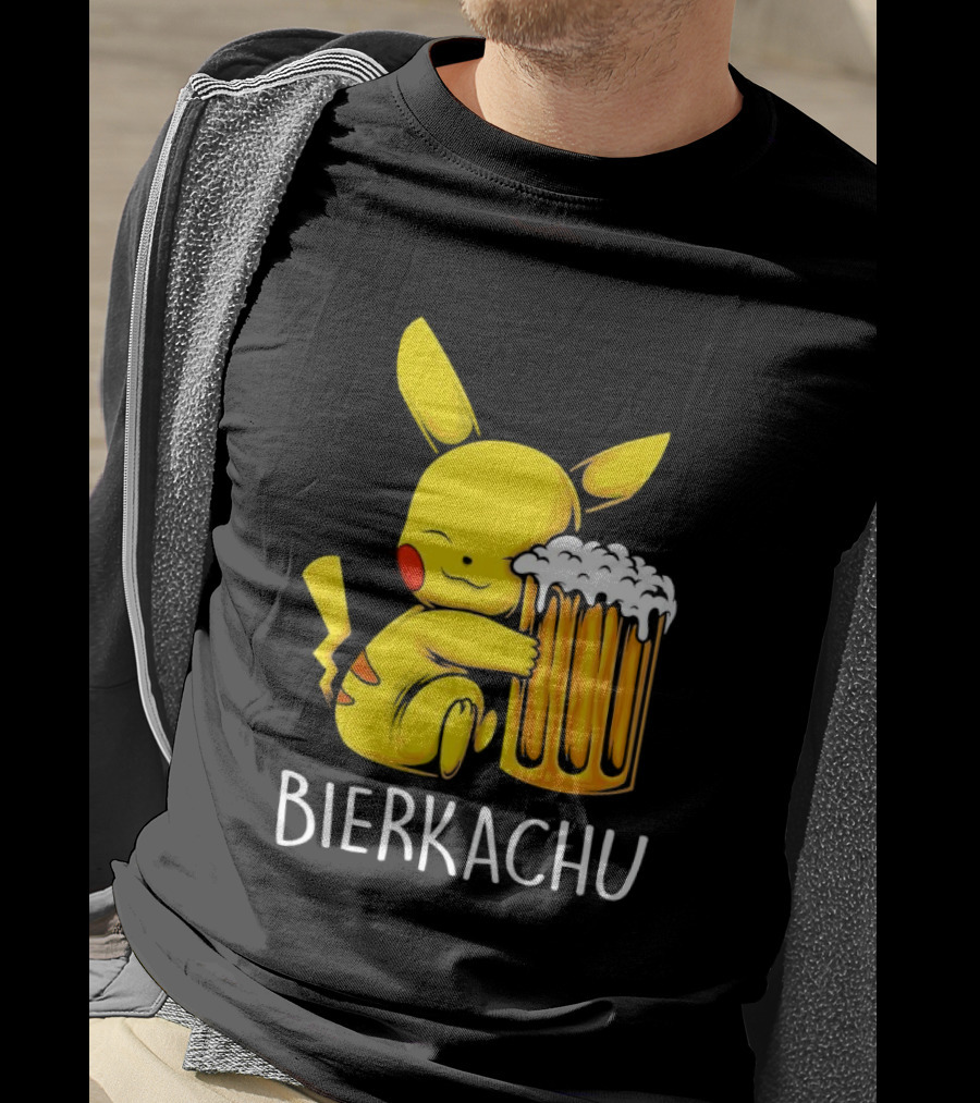 Pokemon Pikachu Bierkachu With Beer Mug T-Shirt