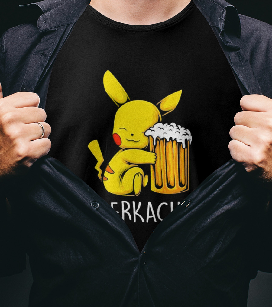 Pokemon Pikachu Bierkachu With Beer Mug T-Shirt