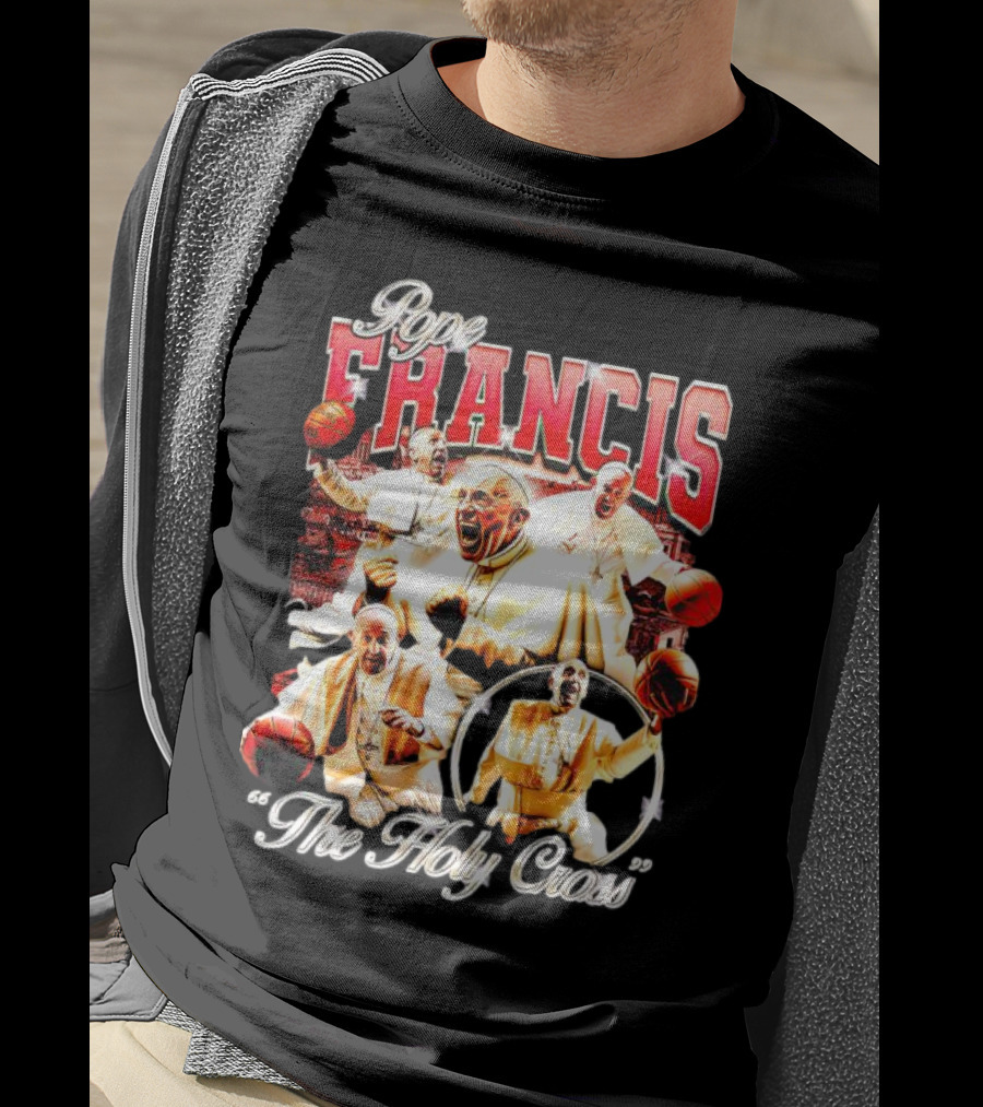Pope Francis Basketball Collage The Holy Cross T-Shirt