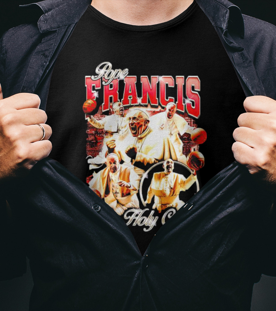 Pope Francis Basketball Collage The Holy Cross T-Shirt