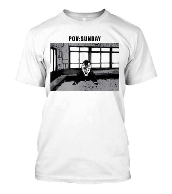 POV Sunday Manga Style Sit Alone Scene T-Shirt