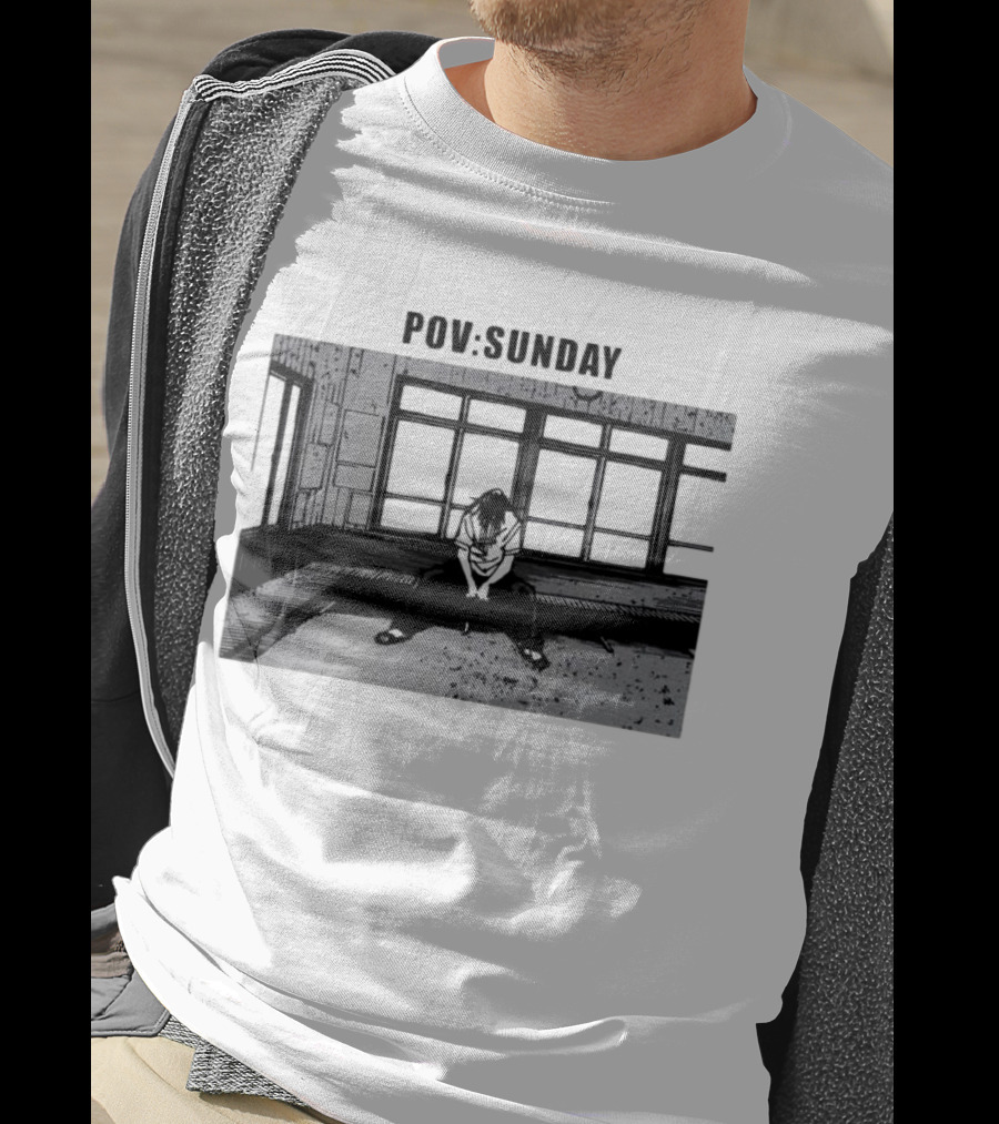 POV Sunday Manga Style Sit Alone Scene T-Shirt