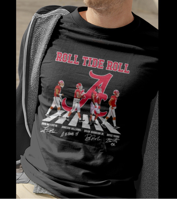 Roll Tide Roll Abbey Road John Metchie III Jameson Williams Brian Robinson Jr Bryce Young Signatures T-Shirt
