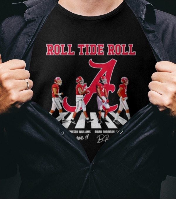 Roll Tide Roll Abbey Road John Metchie III Jameson Williams Brian Robinson Jr Bryce Young Signatures T-Shirt