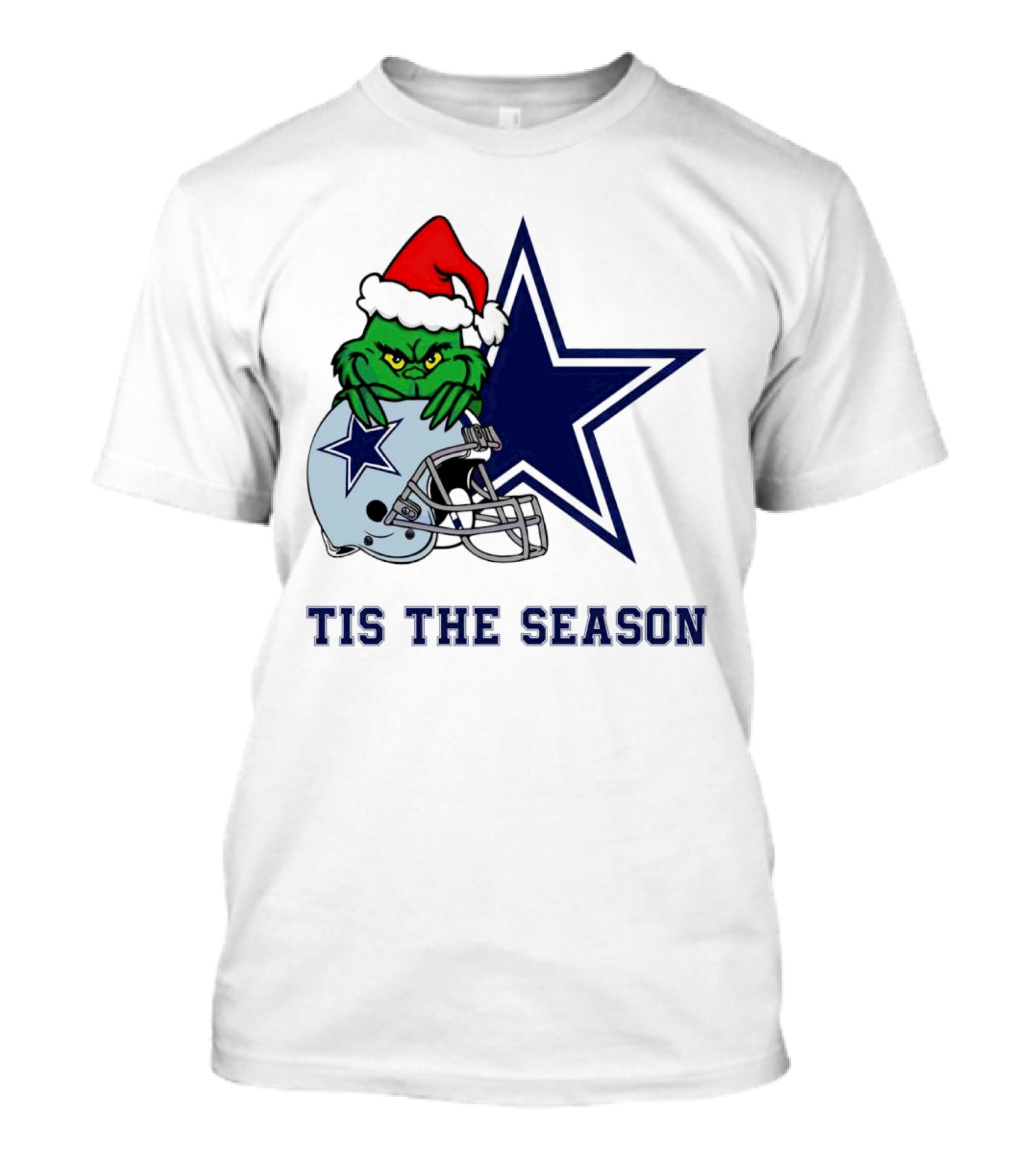 Santa Grinch Dallas Cowboys Tis The Season Christmas T-Shirt