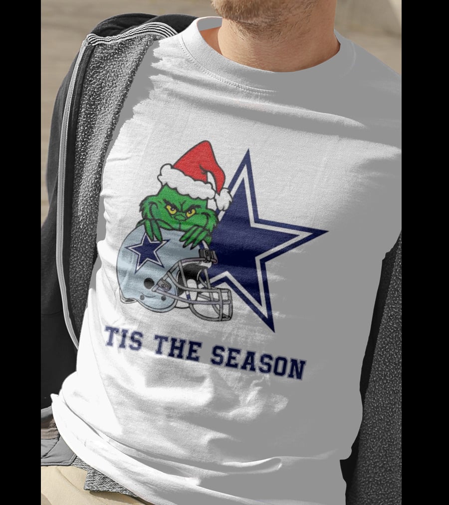 Santa Grinch Dallas Cowboys Tis The Season Christmas T-Shirt