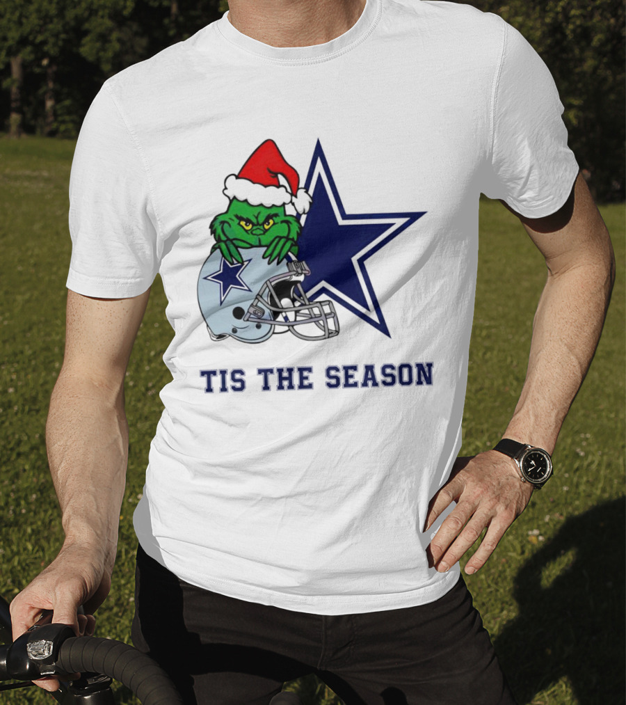 Santa Grinch Dallas Cowboys Tis The Season Christmas T-Shirt