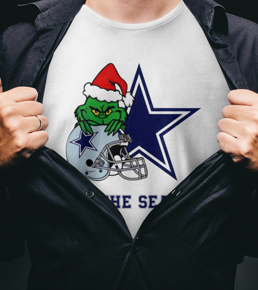 Santa Grinch Dallas Cowboys Tis The Season Christmas T-Shirt