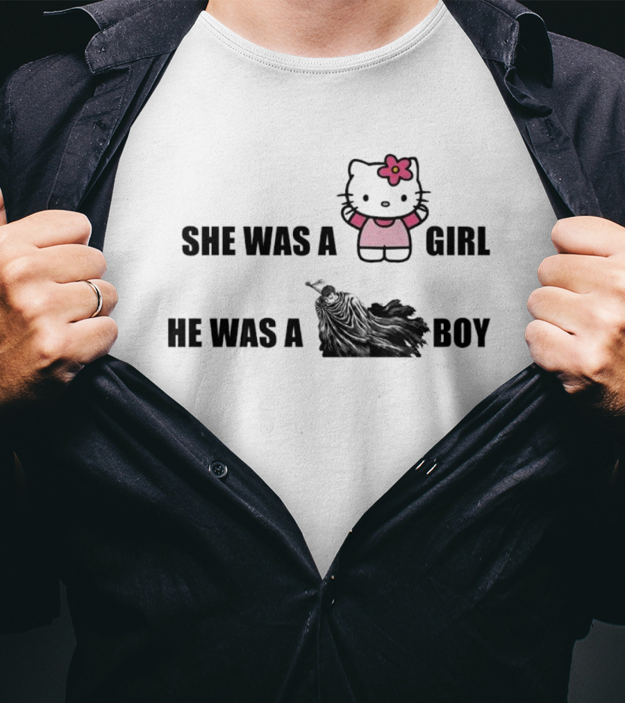 She Was A Kitty Girl He Was A Berk Boy T-Shirt