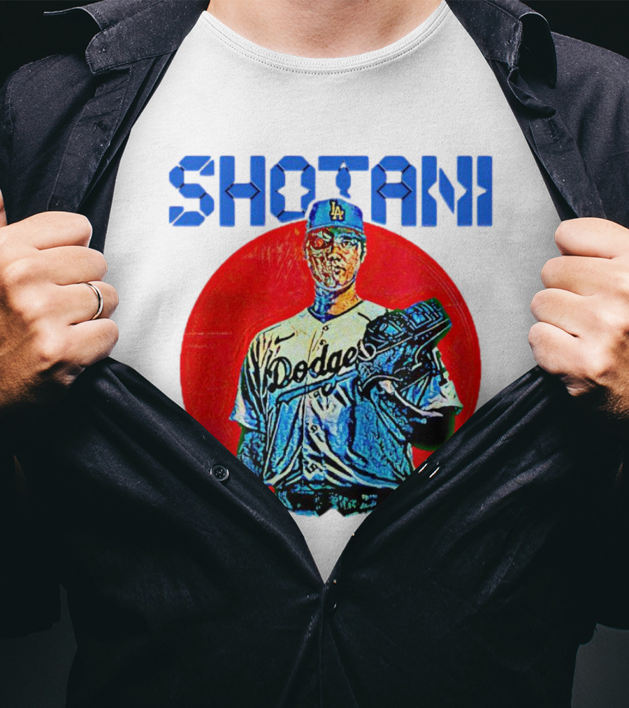 SHOTANI 17 Dodgers Japanese Flag T-Shirt