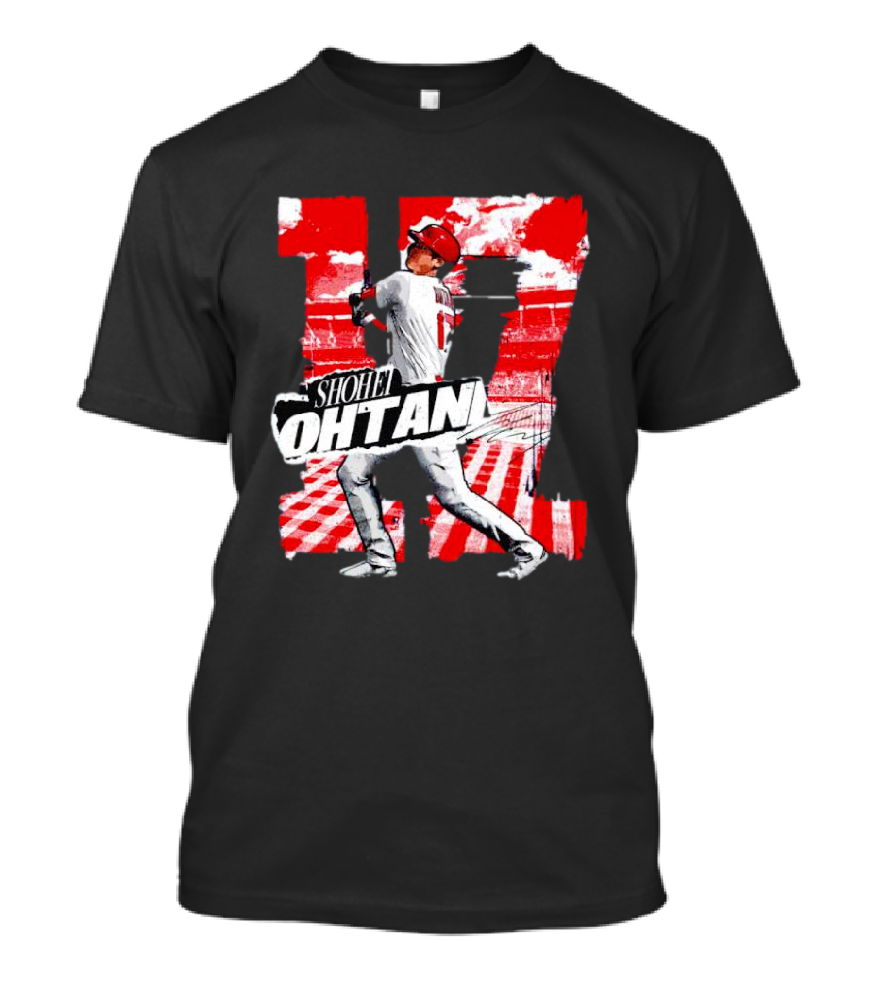 Shohei Ohtani Los Angeles Baseball 17 Cartoon Signature T-Shirt