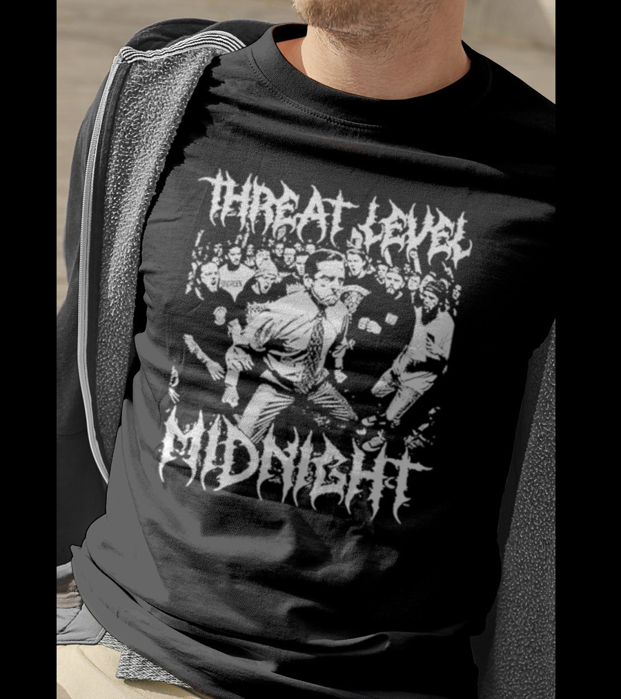 Threat Level Midnight Fight Scene Crowd Action T-Shirt