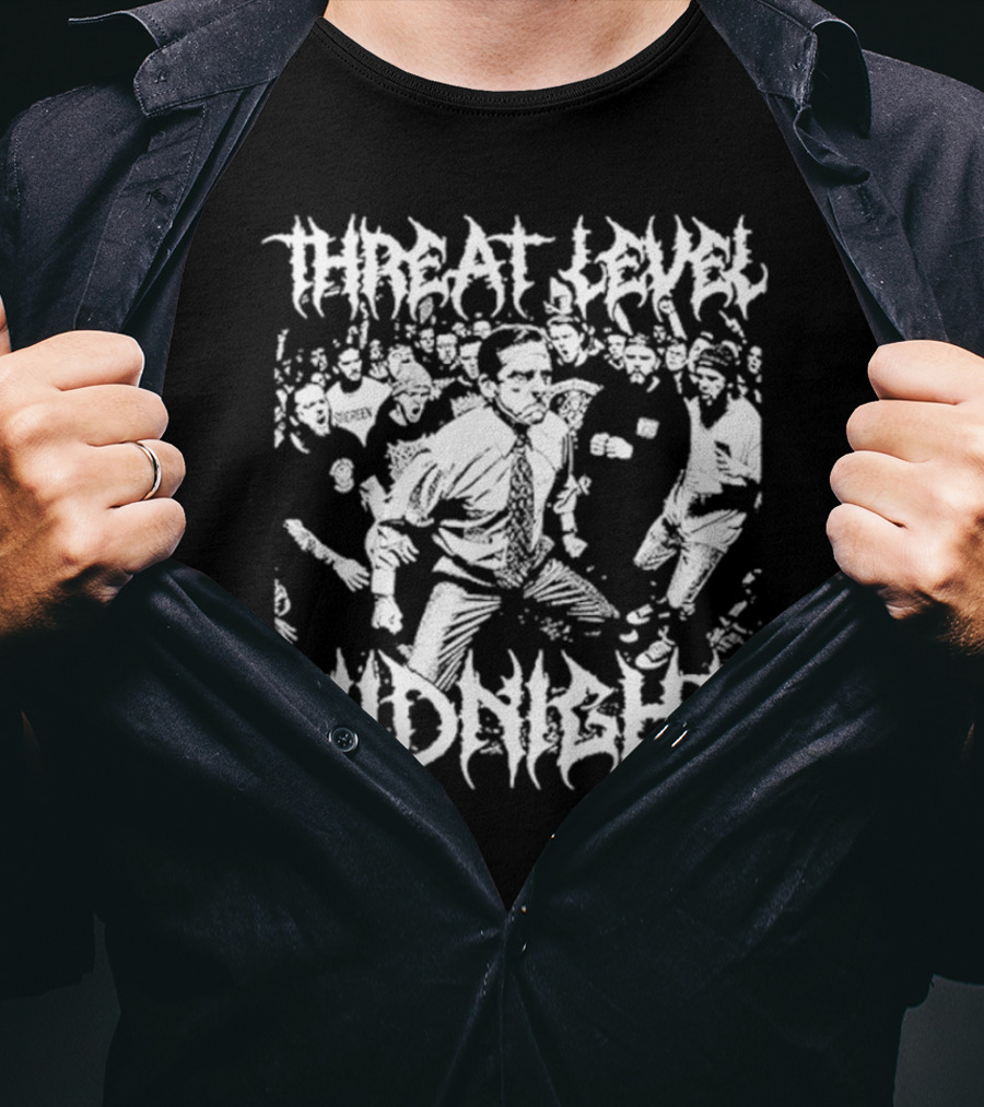 Threat Level Midnight Fight Scene Crowd Action T-Shirt