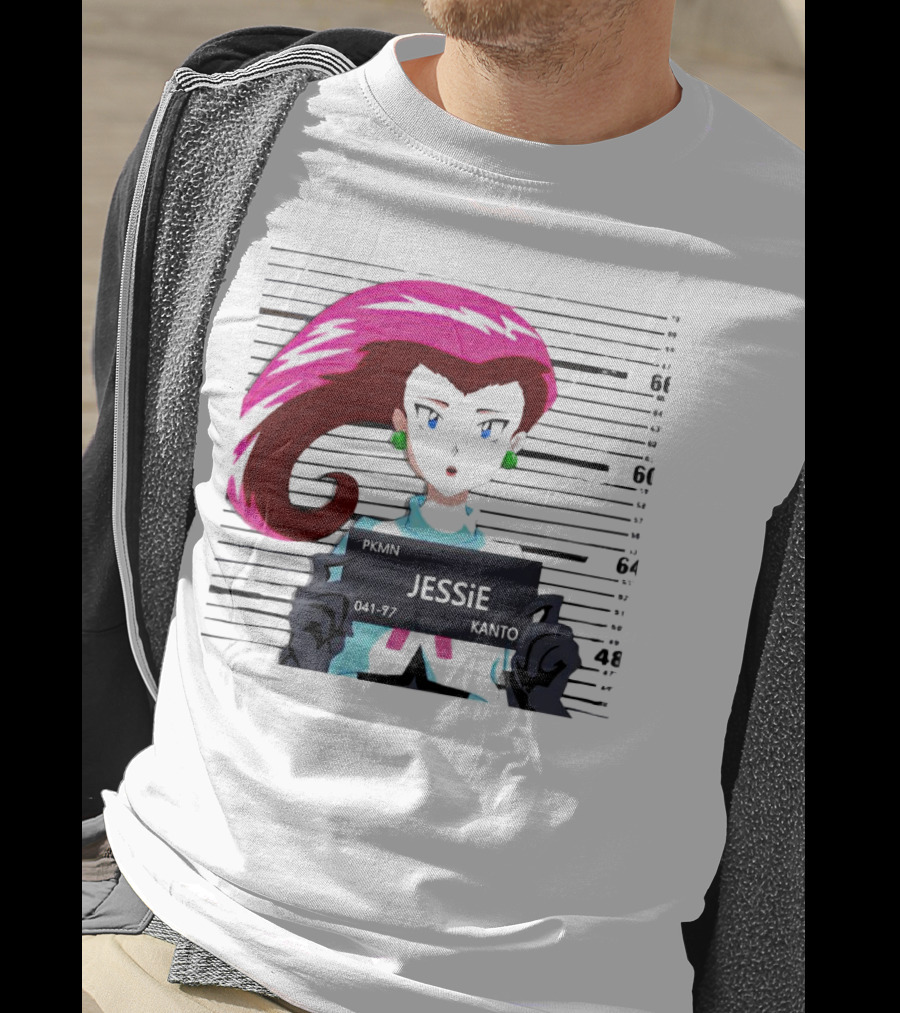 Jessie Mugshot Team Rocket Pokemon Anime T-Shirt