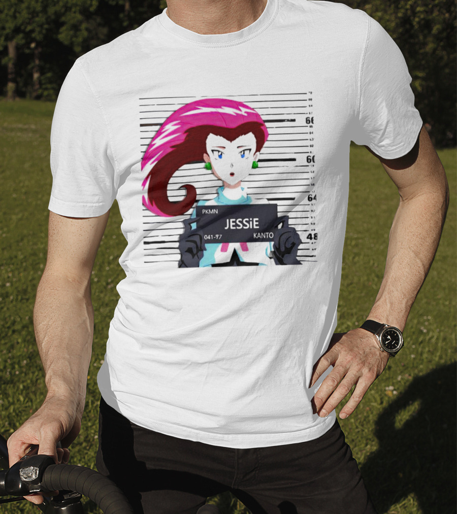 Jessie Mugshot Team Rocket Pokemon Anime T-Shirt