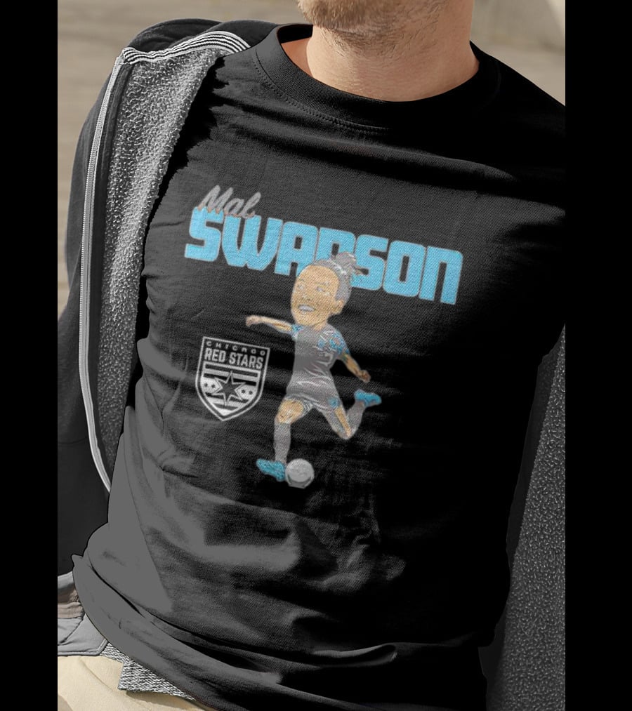Mal Swanson Chicago Red Stars Soccer Caricature T-Shirt