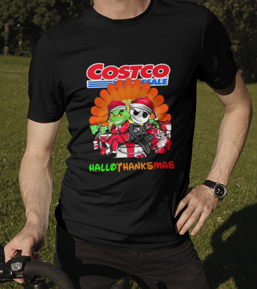 Costco Wholesale Grinch And Jack Skellington HalloThanksMas T-Shirt