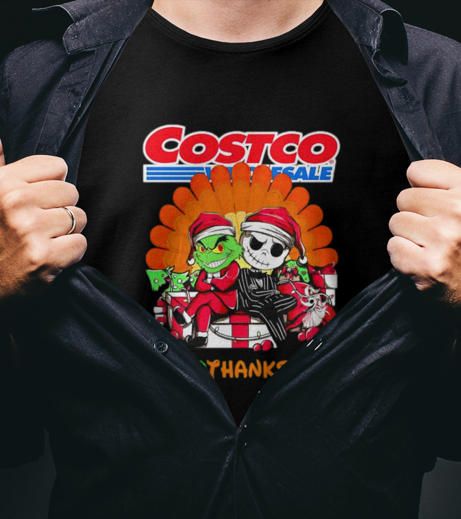 Costco Wholesale Grinch And Jack Skellington HalloThanksMas T-Shirt