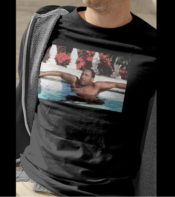 Martin Luther King Jr Relaxing In A Pool With Tropical Surroundings T-Shirt