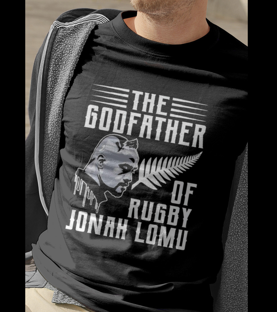The Godfather Of Rugby Jonah Lomu New Zealand Fern T-Shirt