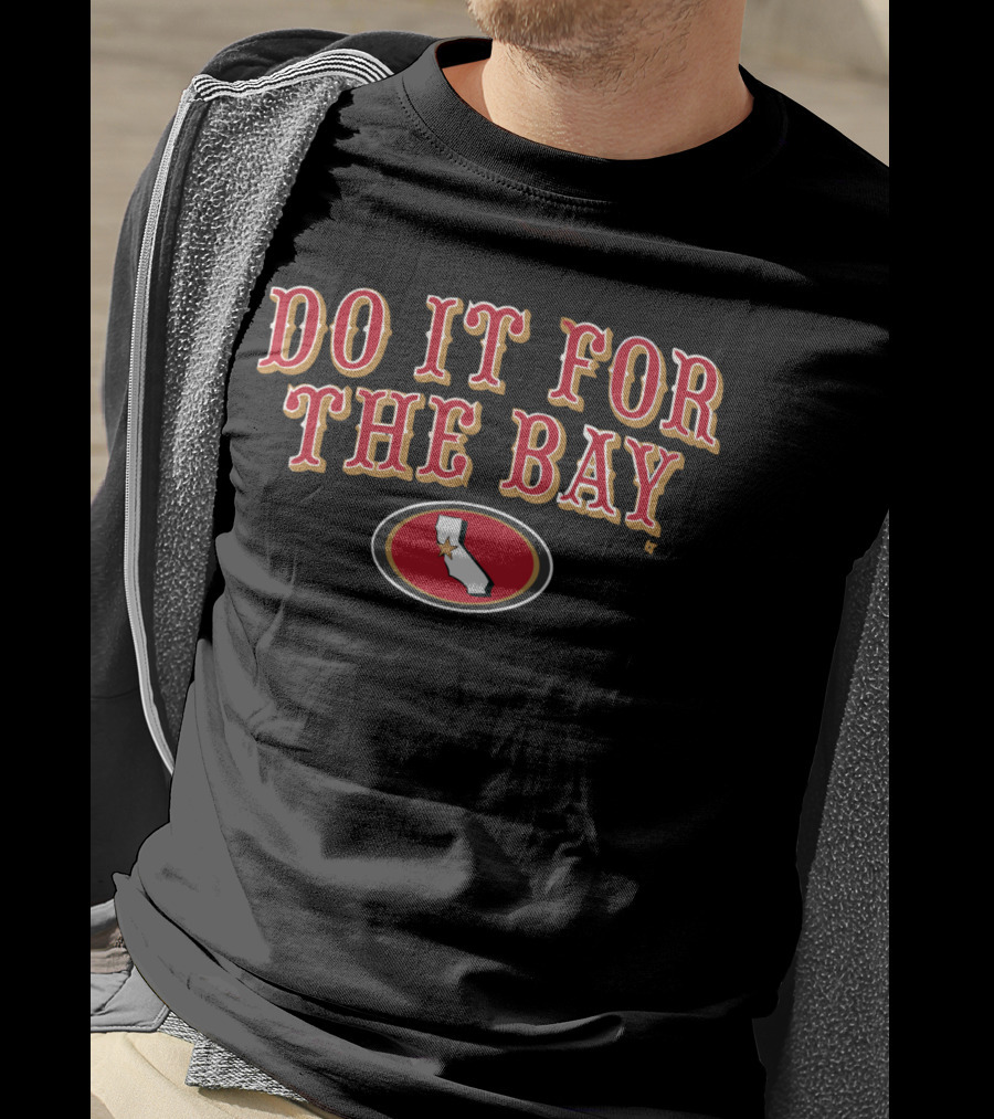 San Francisco Do It For The Bay Football California Map Oval Red And Gold T-Shirt