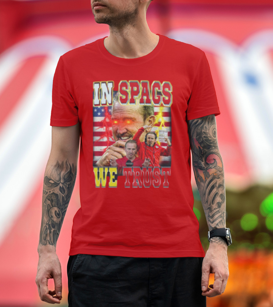 In Spags We Trust Chiefs USA Flag Football Coach Red Eyed T-Shirt