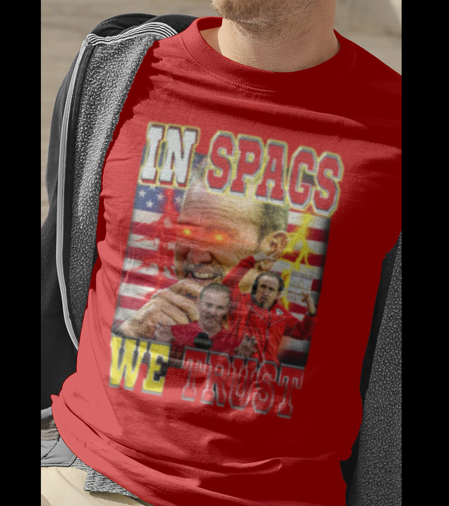In Spags We Trust Chiefs USA Flag Football Coach Red Eyed T-Shirt