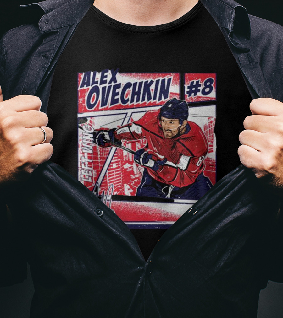 Alex Ovechkin #8 Washington Comic Left Wing Hockey T-Shirt